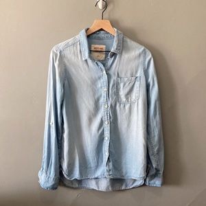 long sleeve jean button up shirt